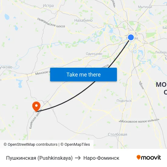 Пушкинская (Pushkinskaya) to Наро-Фоминск map