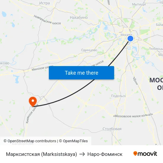 Марксистская (Marksistskaya) to Наро-Фоминск map