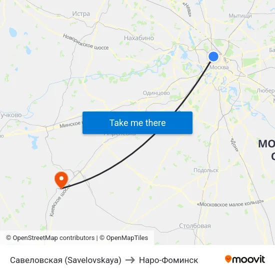 Савеловская (Savelovskaya) to Наро-Фоминск map