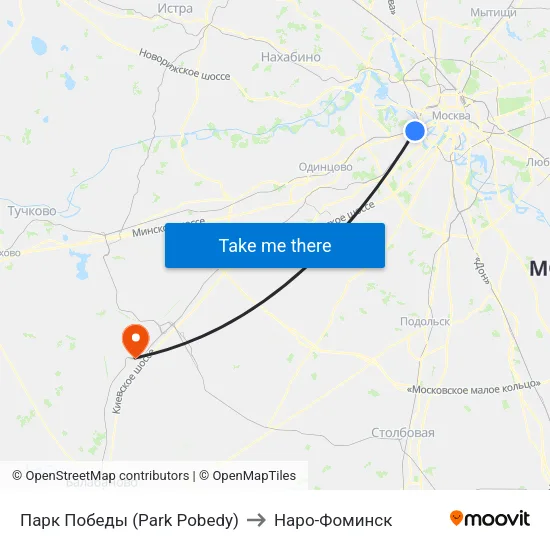 Парк Победы (Park Pobedy) to Наро-Фоминск map