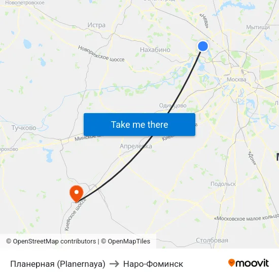 Планерная (Planernaya) to Наро-Фоминск map