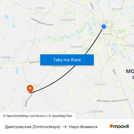 Дмитровская (Dmitrovskaya) to Наро-Фоминск map