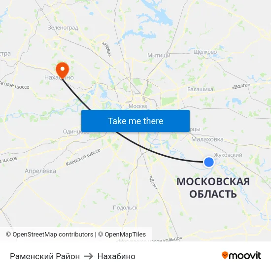 Раменский Район to Нахабино map