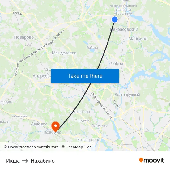 Икша to Нахабино map