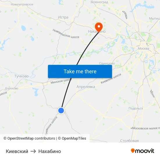 Киевский to Нахабино map