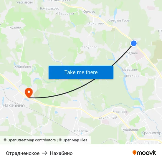 Отрадненское to Нахабино map