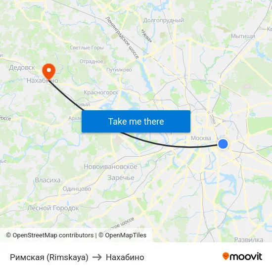 Римская (Rimskaya) to Нахабино map