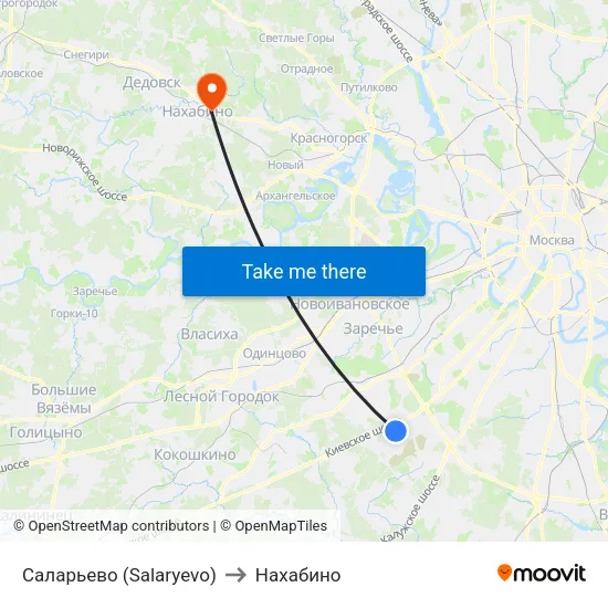 Саларьево (Salaryevo) to Нахабино map