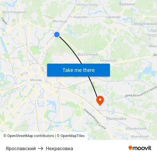 Ярославский to Некрасовка map