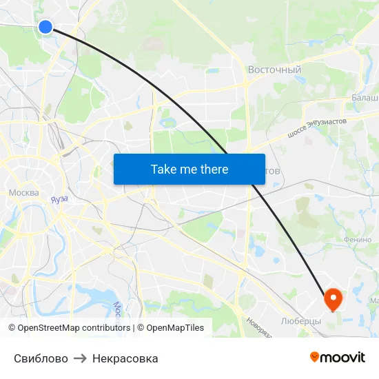 Свиблово to Некрасовка map