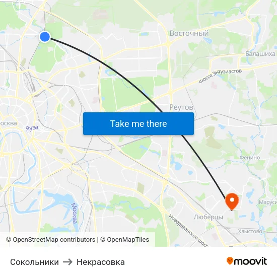 Сокольники to Некрасовка map