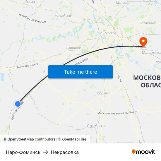 Наро-Фоминск to Некрасовка map