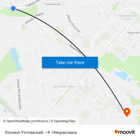 Косино-Ухтомский to Некрасовка map