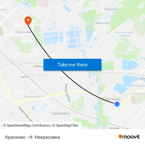 Красково to Некрасовка map