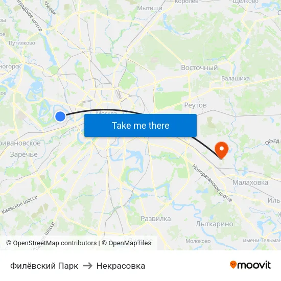 Филёвский Парк to Некрасовка map