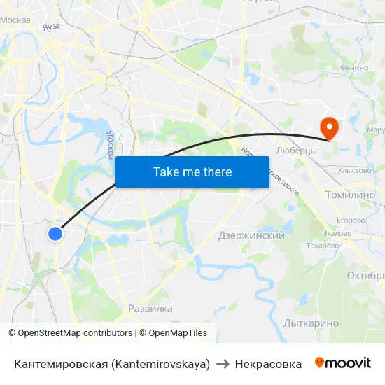 Кантемировская (Kantemirovskaya) to Некрасовка map