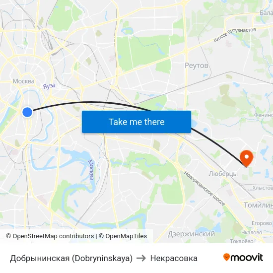 Добрынинская (Dobryninskaya) to Некрасовка map