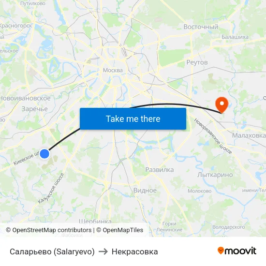 Саларьево (Salaryevo) to Некрасовка map