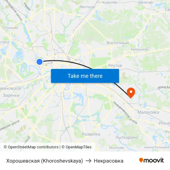 Хорошевская (Khoroshevskaya) to Некрасовка map