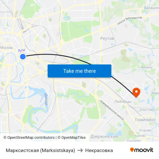 Марксистская (Marksistskaya) to Некрасовка map