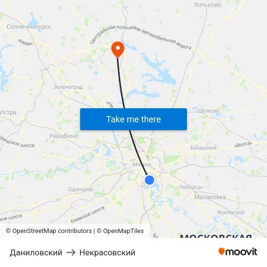 Даниловский to Некрасовский map
