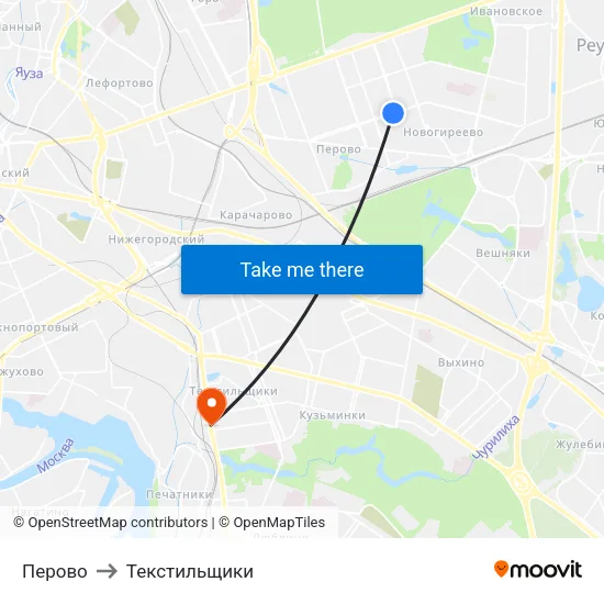 Перово to Текстильщики map