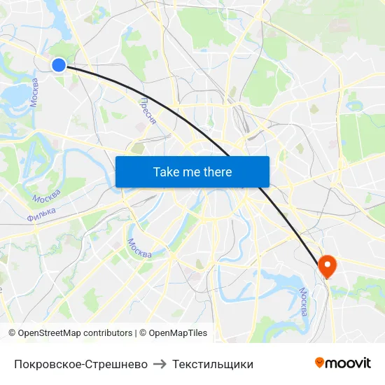 Покровское-Стрешнево to Текстильщики map
