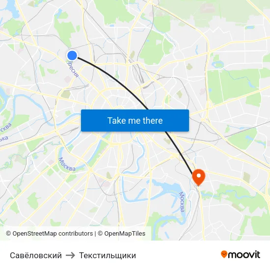Савёловский to Текстильщики map