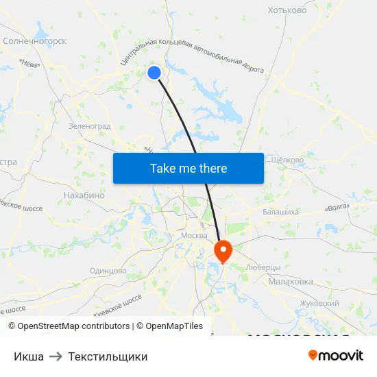 Икша to Текстильщики map