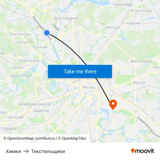 Химки to Текстильщики map