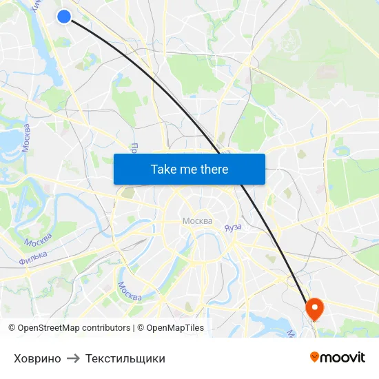 Ховрино to Текстильщики map