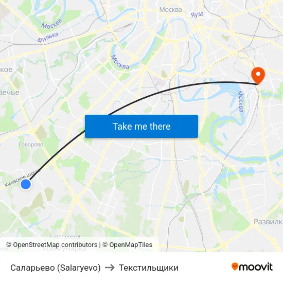 Саларьево (Salaryevo) to Текстильщики map
