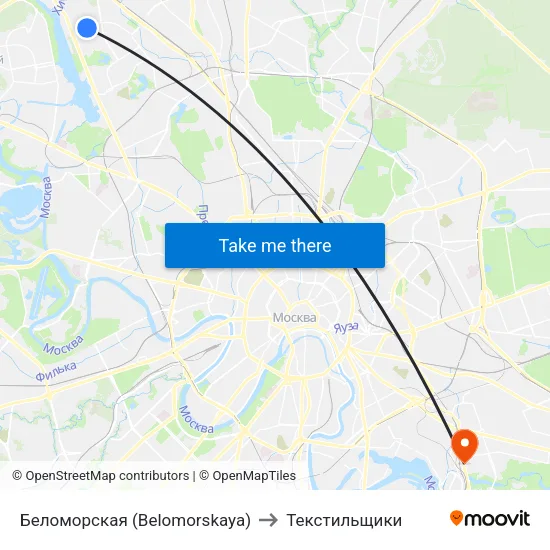 Беломорская (Belomorskaya) to Текстильщики map