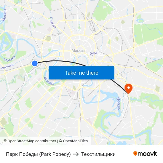 Парк Победы (Park Pobedy) to Текстильщики map