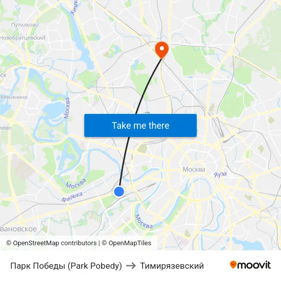 Парк Победы (Park Pobedy) to Тимирязевский map