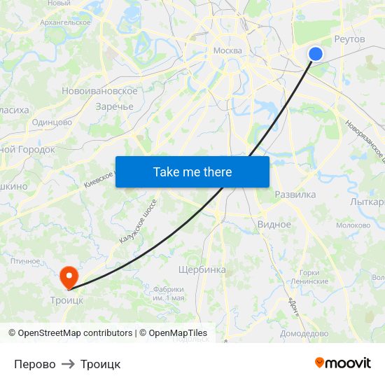 Перово to Троицк map