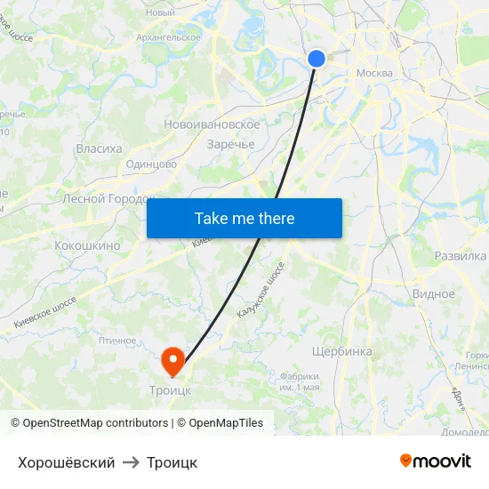 Хорошёвский to Троицк map