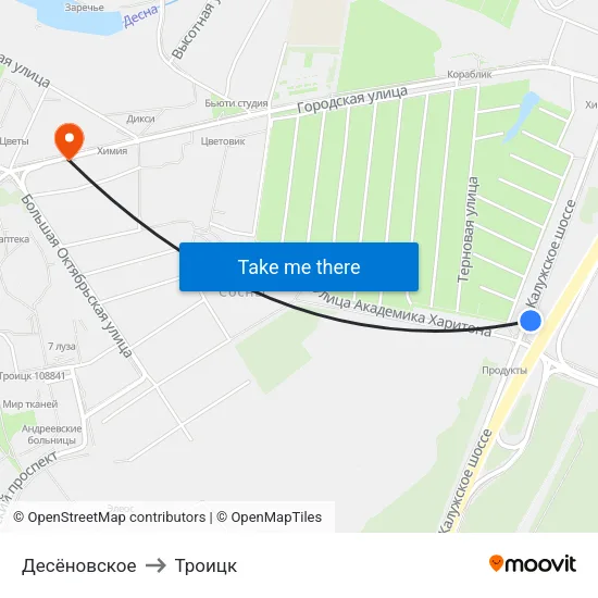 Десёновское to Троицк map