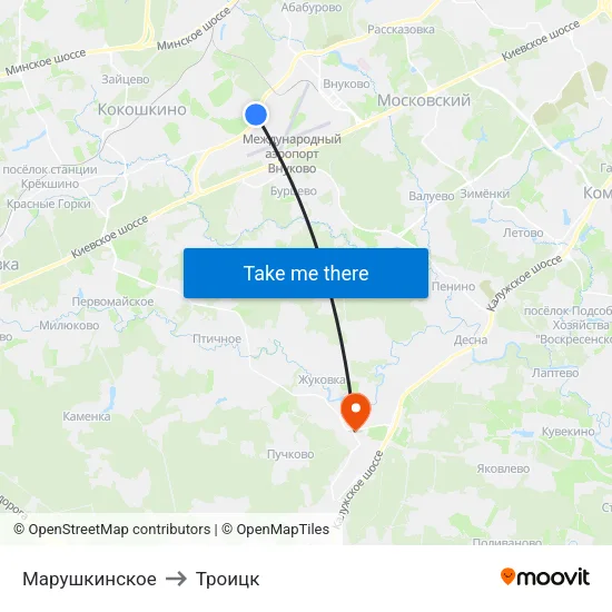 Марушкинское to Троицк map