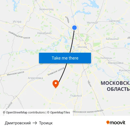 Дмитровский to Троицк map