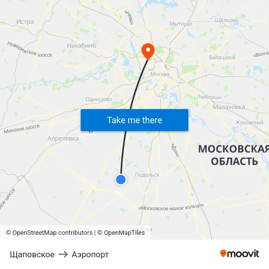 Щаповское to Аэропорт map