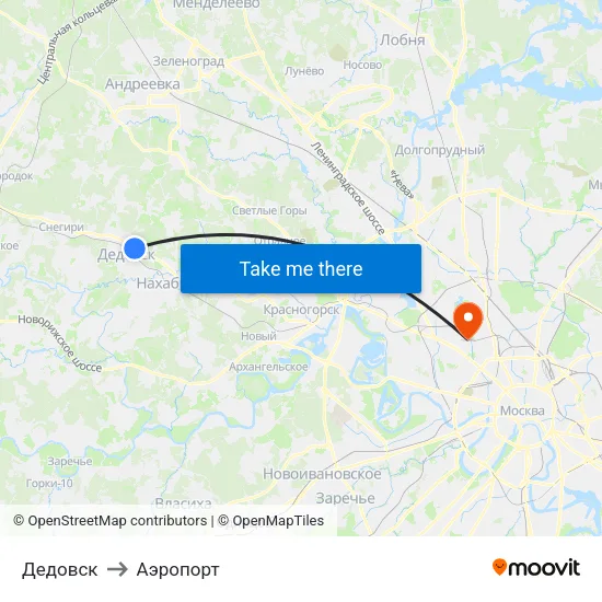 Дедовск to Аэропорт map