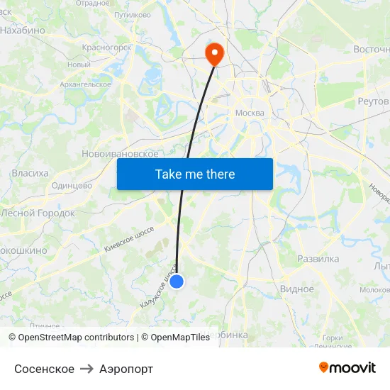 Сосенское to Аэропорт map