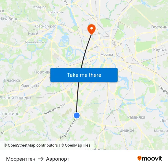 Мосрентген to Аэропорт map