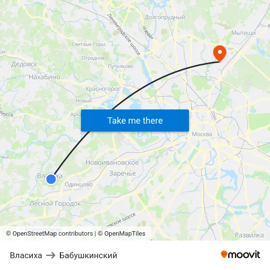 Власиха to Бабушкинский map