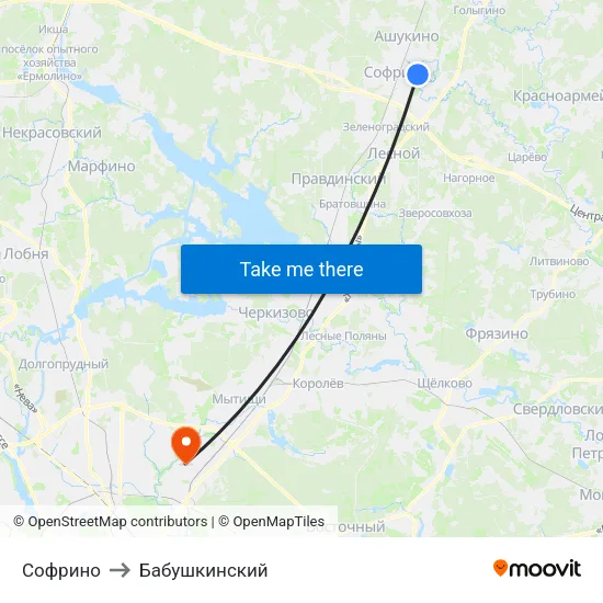 Софрино to Бабушкинский map