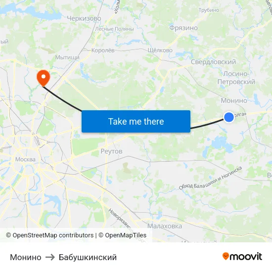 Монино to Бабушкинский map