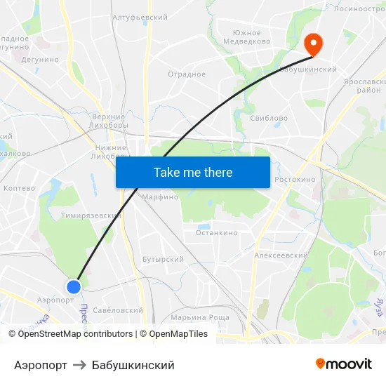 Аэропорт to Бабушкинский map