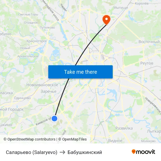 Саларьево (Salaryevo) to Бабушкинский map
