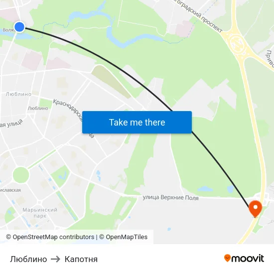 Люблино to Капотня map